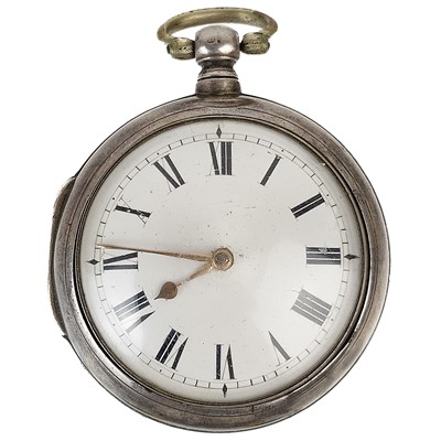 Lot 31 - A George IV silver pair case fusee pocket watch.