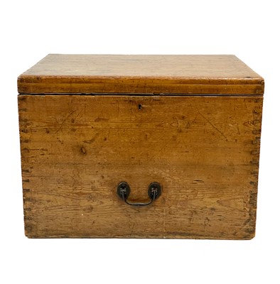 Lot 191 - A late Victorian pine silver chest.