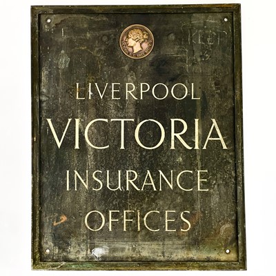 Lot 26 - An early 20th century bronze Liverpool Victoria offices sign.