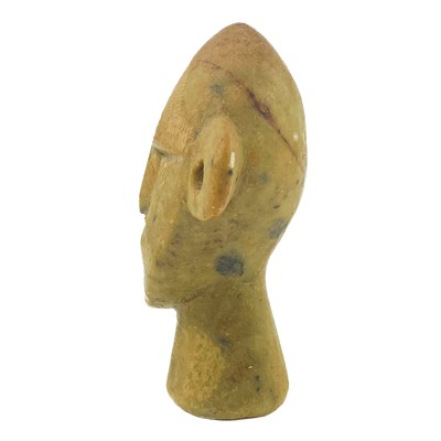 Lot 125 - A carved soapstone tribal head.