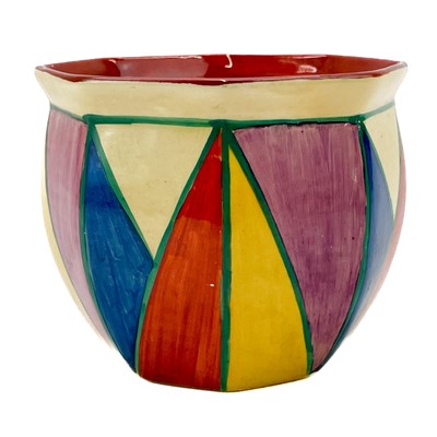 Lot 514 - A Clarice Cliff Original Bizarre pattern Chester fern pot.