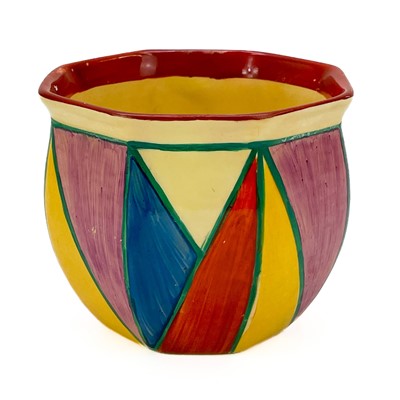 Lot 529 - A Clarice Cliff Original Bizarre pattern Chester fern pot.