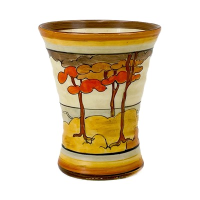 Lot 549 - A Clarice Cliff coral firs pattern shape 572 vase.