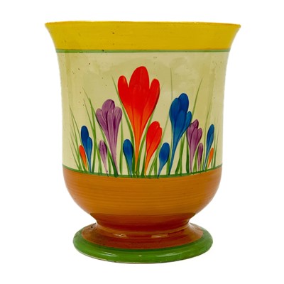 Lot 557 - A Clarice Cliff Crocus pattern shape 355 vase.