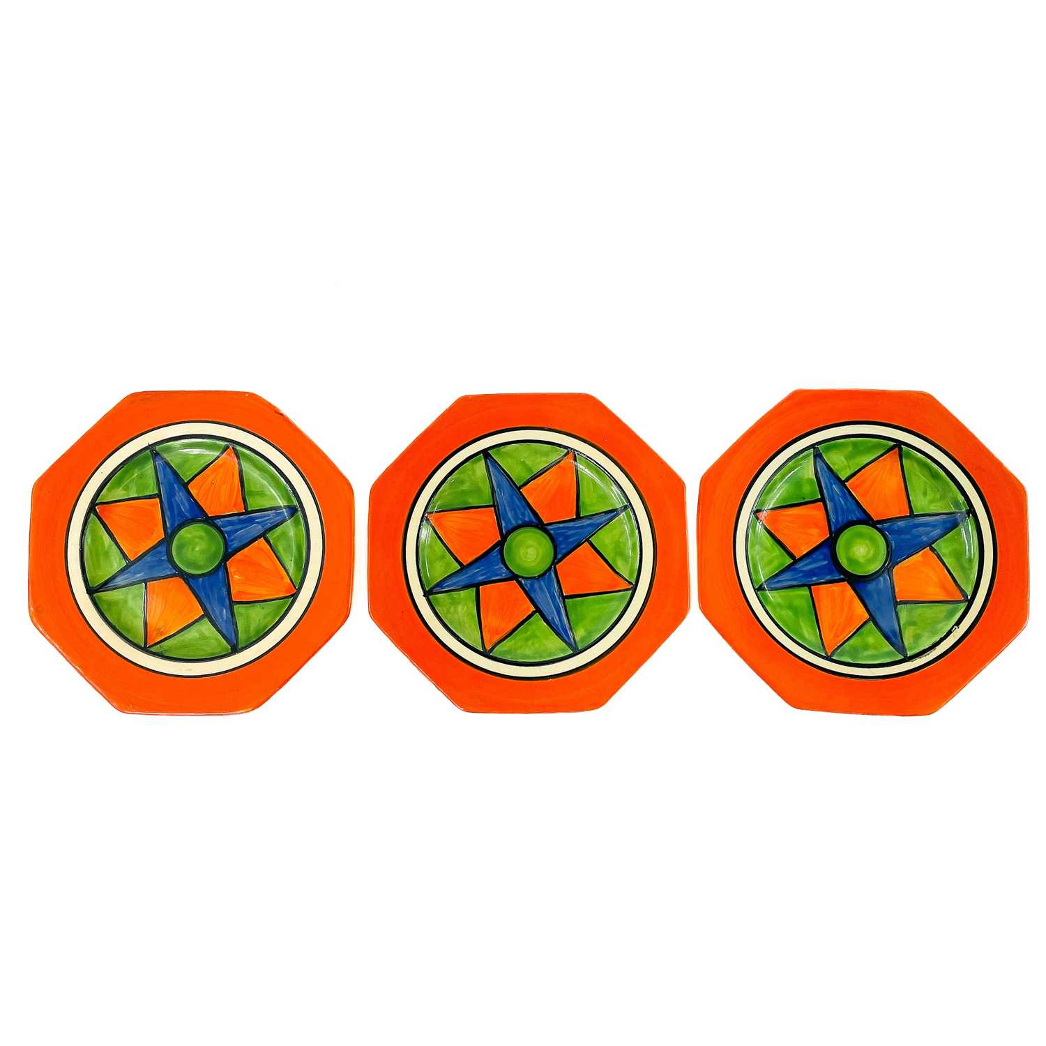 Lot 560 - Three Clarice Cliff Original Bizarre pattern