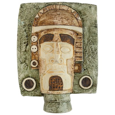 Lot 409 - A Troika pottery Aztec mask type three.