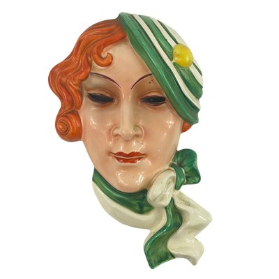 Lot 908 - A group of six Czech and other Art Deco face masks.