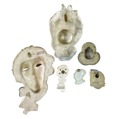 Lot 908 - A group of six Czech and other Art Deco face masks.