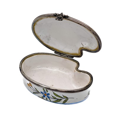 Lot 439 - An 18th century faience white metal mounted snuff box.