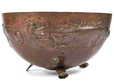 Lot 15 - A Newlyn copper bowl.