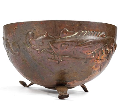 Lot 15 - A Newlyn copper bowl.