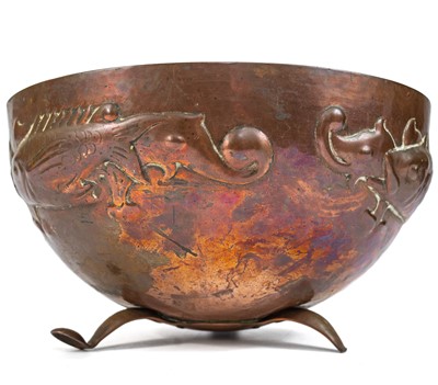 Lot 15 - A Newlyn copper bowl.