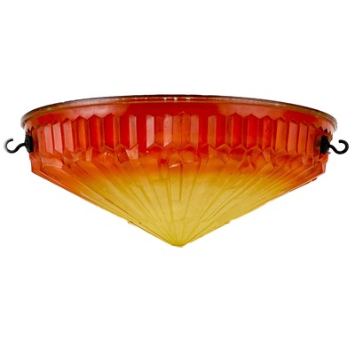 Lot 446 - An Art Deco period glass plafonnier.