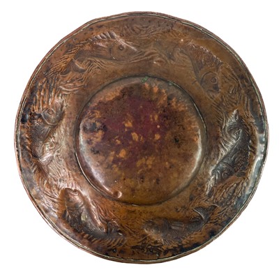 Lot 166 - A Newlyn copper circular dish.