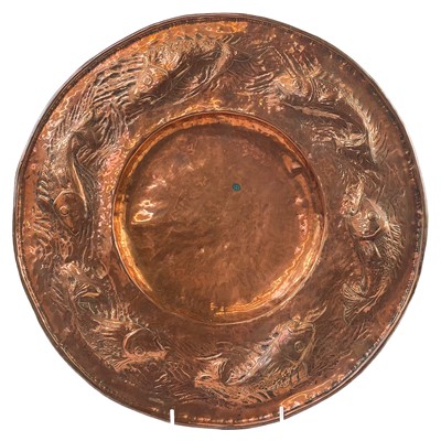 Lot 166 - A Newlyn copper circular dish.