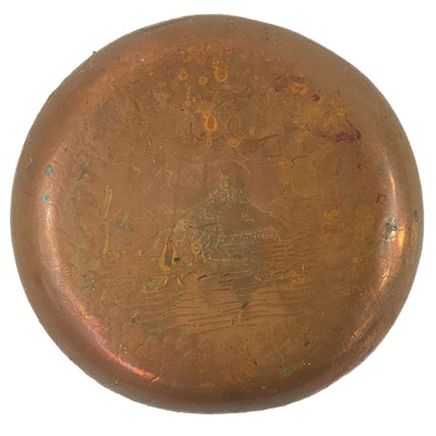 Lot 167 - A Newlyn copper St Michael's Mount shallow dish.