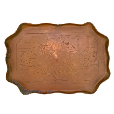 Lot 168 - A Cornish copper tray.