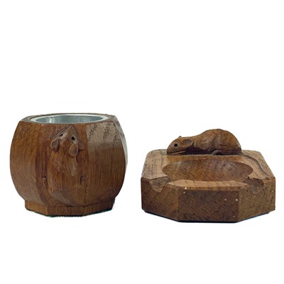 Lot 172 - A Robert Thompson Mouseman oak ashtray.