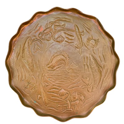 Lot 169 - A large J.& F. Pool, Hayle copper tray.