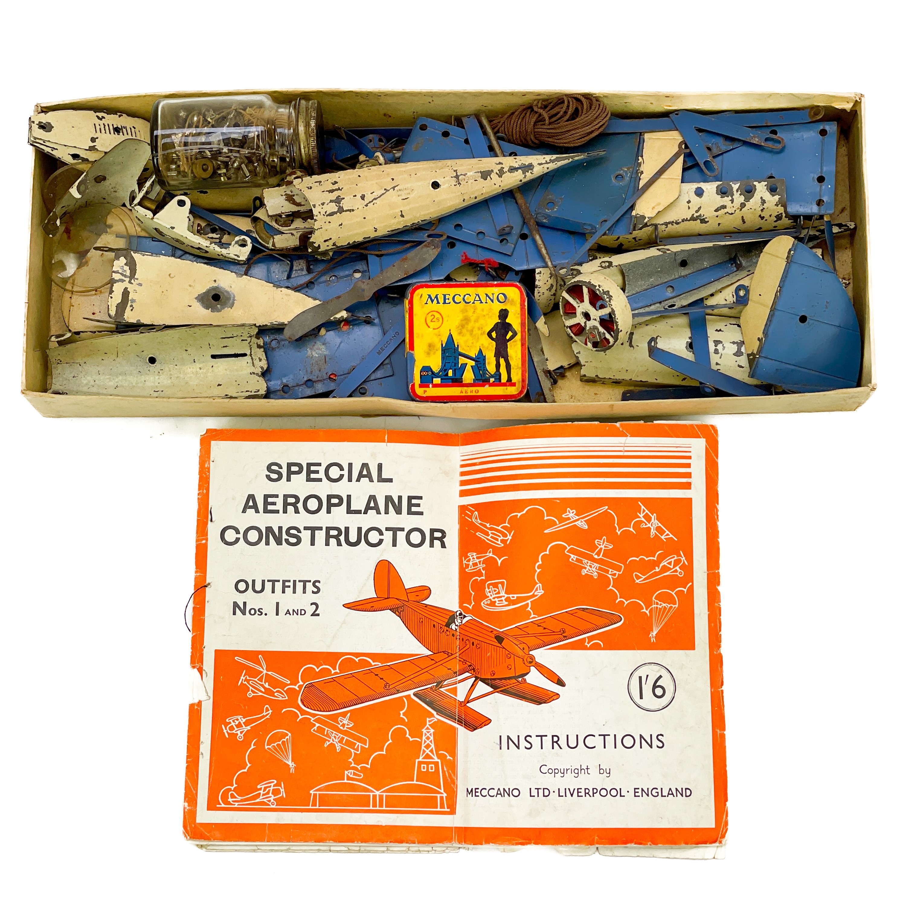 Ancien Coffret Meccano Liverpool Flyer – Avion à Construire Vintage Pour Enfants Dès 12 Ans