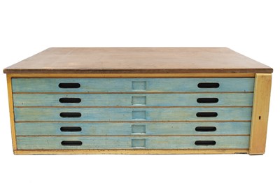 Lot 1902 - A painted five drawer plan chest.