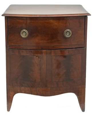 Lot 1849 - A George III mahogany bow front commode.