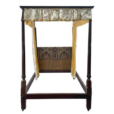 Lot 1808 - A George III style mahogany four poster bed.