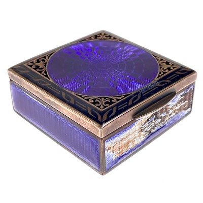 Lot 515 - An early 20th century Austrian silver and guilloche enamel trinket box.