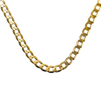 Lot 73 - A Modern 9ct heavy rose gold curb link necklace.