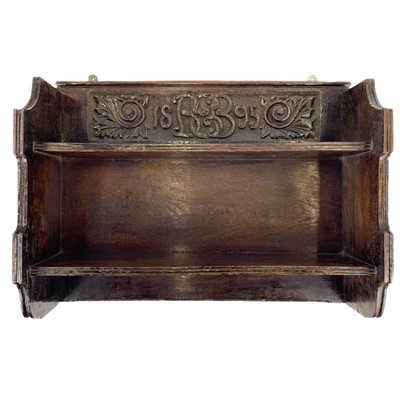 Lot 141 - A Victorian oak carved shelf.