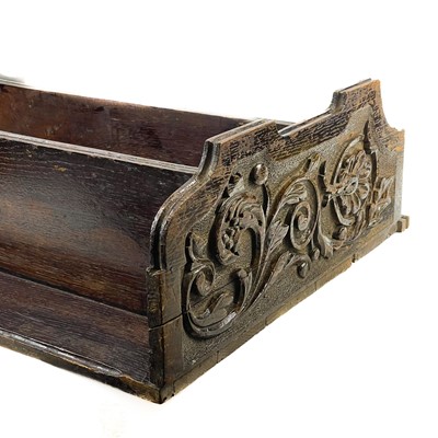 Lot 141 - A Victorian oak carved shelf.