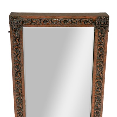 Lot 219 - An Art Nouveau copper frame mirror.