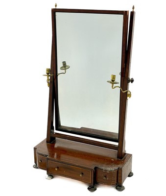 Lot 1810 - A George IV  mahogany and ebony strung dressing mirror.