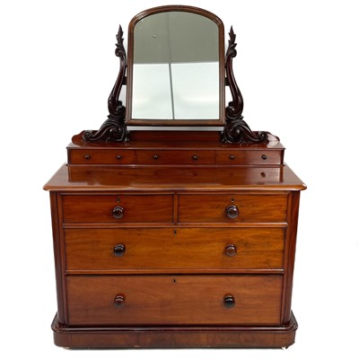 Lot 1910 - A Victorian mahogany dressing chest.