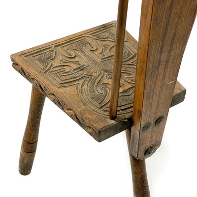 Lot 433 - Ben Setter, Totnes A carved beech spinning chair.