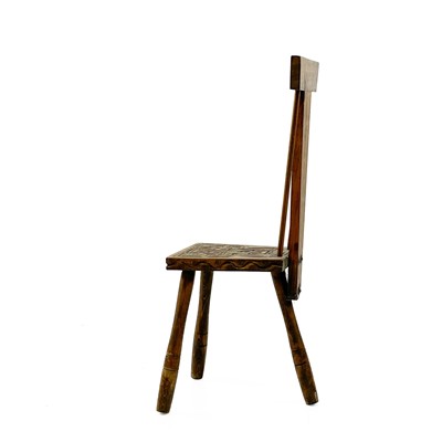 Lot 433 - Ben Setter, Totnes A carved beech spinning chair.