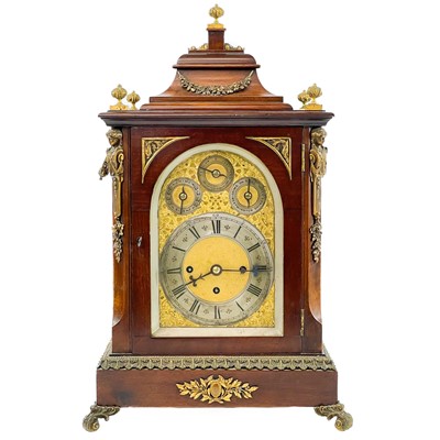 Lot 1713 - A good George III style mahogany musical bracket clock.