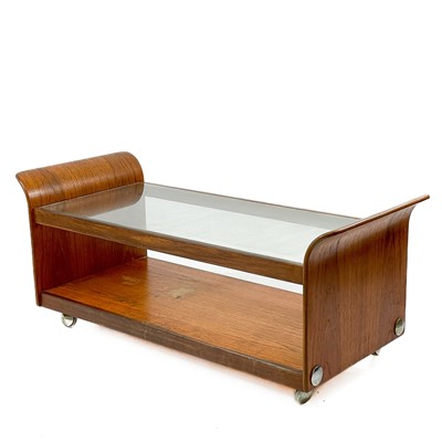 Lot 405 - A G-Plan glass topped teak Tulip coffee table.