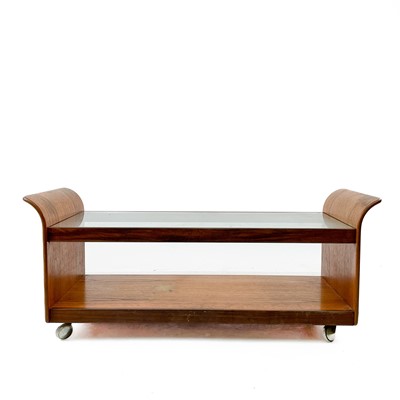Lot 405 - A G-Plan glass topped teak Tulip coffee table.