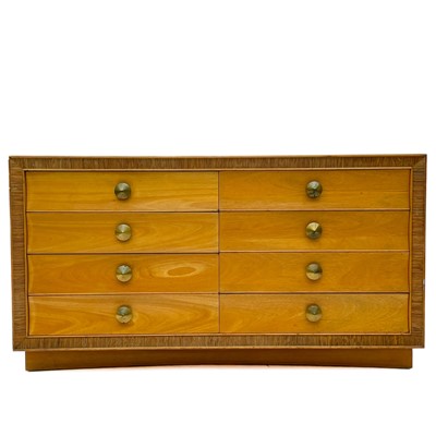 Lot 1919 - A late 20th century sycamore chest of drawers by Brown-Saltman California.