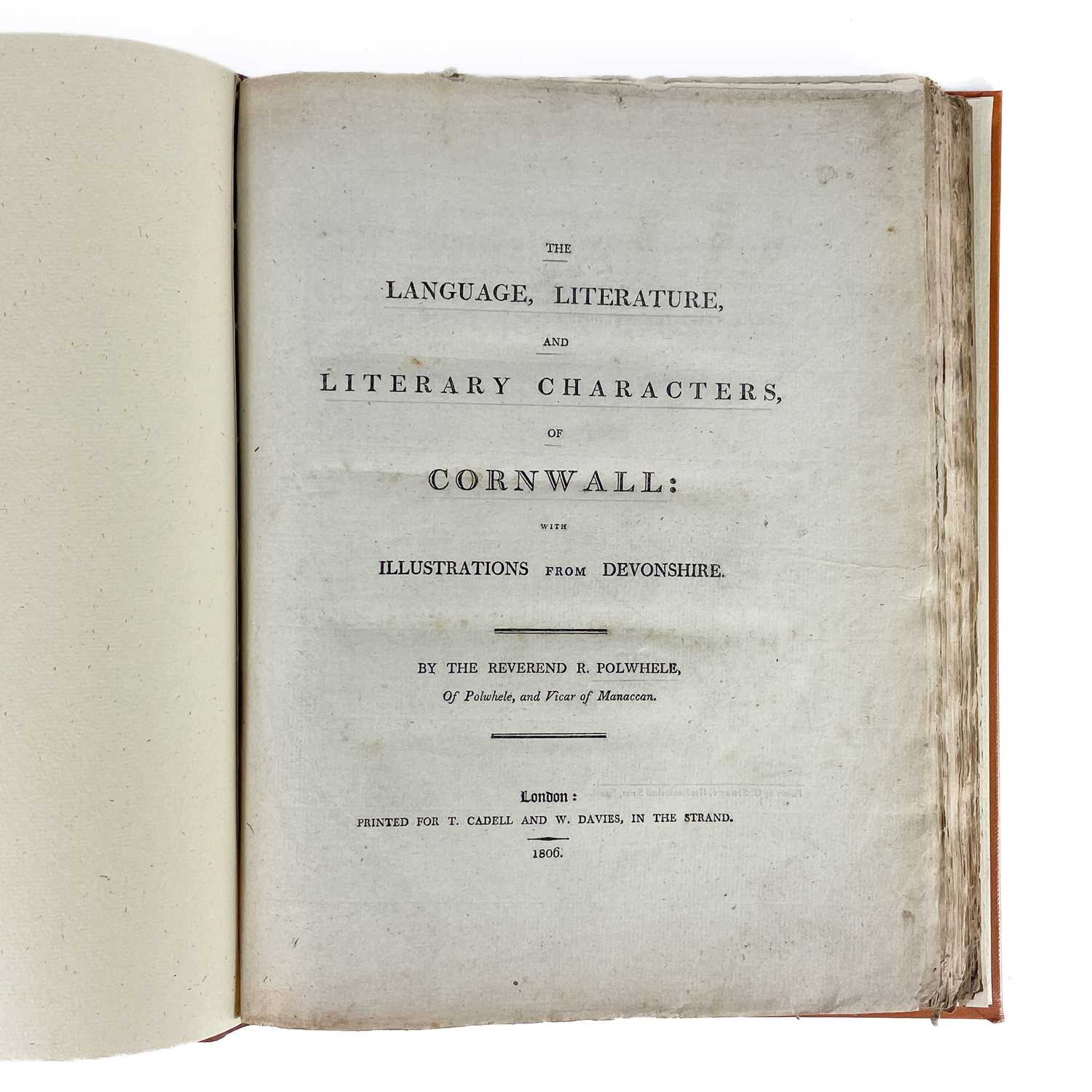Lot 550 - Rev. R. Polwhele. 'The Language, Literature,