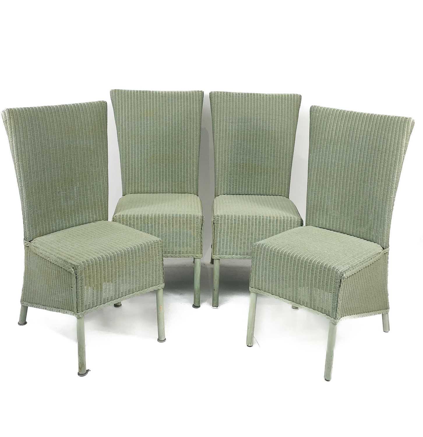 Lot 490 Four Lloyd Loom chairs.