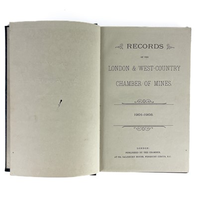 Lot 21 - London & West Country Chamber of Mines Records 1901-1903
