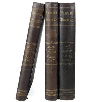 Lot 107 - George Clement Boase and William Prideaux Courtney. 'Bibliotheca Cornubiensis,'