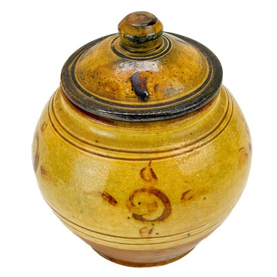 Lot 596 - Michael Cardew Winchcombe pottery pot and lid.