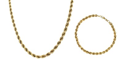 Lot 76 - A 9ct graduated rope twist necklace.