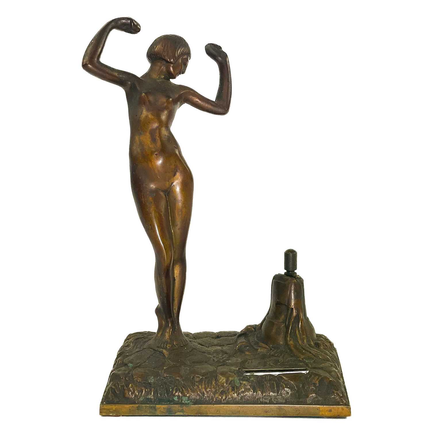 Lot 499 - An Art Deco bronze match striker.