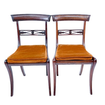 Lot 1950 - A set of six Regency rosewood dining chairs.