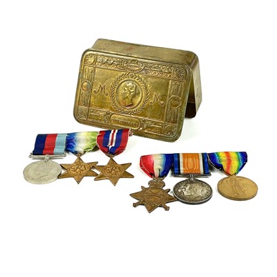 Lot 201 - 1st & 2nd World War medals & Queen Mary Gift Tin