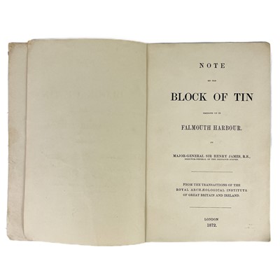 Lot 76 - Major General Sir Henry James. ''The Astragalus of Tin'.